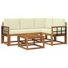 vidaXL Set vanjskih sofa s jastukom 5 pcs Prirodna i krem
