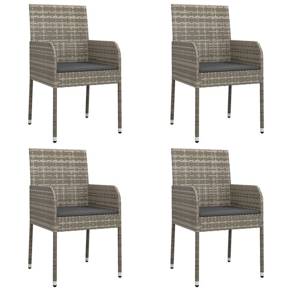 vidaXL 5-dijelni vrtni blagovaonski set crno-sivi od poliratana