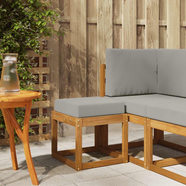 vidaXL Klupa za sjedenje Prirodna i svijetlo siva 43 x 43 x 37 cm