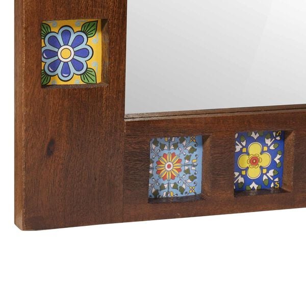 vidaXL Zrcalo za kupaonicu Orah 50 x 70 x 2,5 cm Čvrsto drvo manga