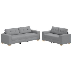 vidaXL Dvodijelni set sofa s jastucima, svijetlo siva tkanina