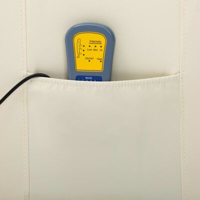 vidaXL Električni masažni naslonjač od umjetne kože krem