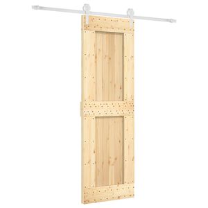 vidaXL Klizna vrata 70 x 210 cm Čvrsta borovina (neobrađena)