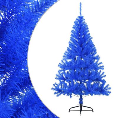 vidaXL Umjetna polovica božićnog drvca sa stalkom plava 120 cm PVC