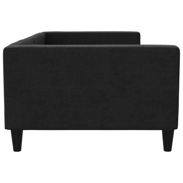 vidaXL Dnevni krevet crni 100 x 200 cm od tkanine