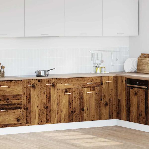 vidaXL Ormarić s donjim ladicama "Lyon" Staro drvo 80x46x81,5 cm Konstruirano drvo