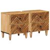 vidaXL Noćni ormarić 2 pcs Smeđa 40 x 33,5 x 46 cm Čvrsto drvo manga