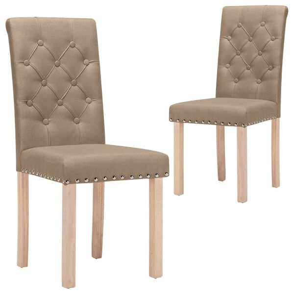 vidaXL Blagovaonske stolice od tkanine 2 kom smeđe-sive