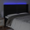 vidaXL LED uzglavlje crno 163 x 16 x 118/128 cm od umjetna koža