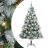 vidaXL Umjetno božićno drvce S LED lampica Zelena i bijela 210 cm