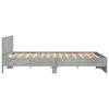 vidaXL Okvir za krevet s uzglavljem i LED siva boja betona 200x200 cm