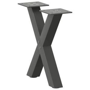 vidaXL Noge za klub stolić u obliku slova X, 2 kom, antracit, 30 x (30-31) cm, čelik