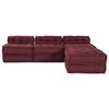 vidaXL Modularni kauč 4 pcs Bordo tkanina