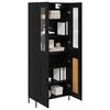 vidaXL Highboard Zidne Crni hrast 69,5 x 34 x 180 cm Konstruirano drvo