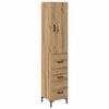 vidaXL Highboard Umjetnički hrast 34,5 x 34 x 180 cm Konstruirano drvo