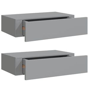 vidaXL Zidne police s ladicom 2 kom sive 40 x 23,5 x 10 cm MDF