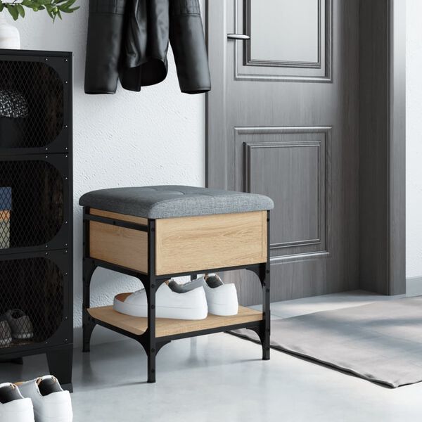 vidaXL Klupa za cipele boja hrasta 42x42x45 cm konstruirano drvo