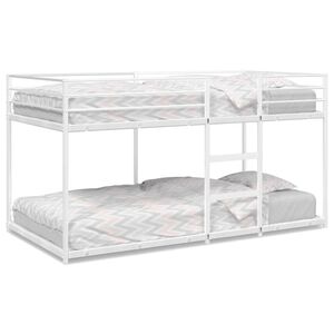 vidaXL Krevet na kat bez madraca bijeli 75x190 cm čelik