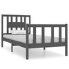 vidaXL Okvir za krevet od masivnog drva sivi 90 x 190 cm mali