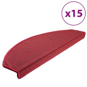vidaXL Prostirke za stepenice 15 kom 65x24x4 cm crvene poluokrugle velike
