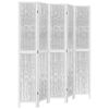vidaXL Sobna pregrada s 5 panela bijela od masivnog drva paulovnije