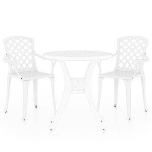 vidaXL 3-dijelni bistro set od lijevanog aluminija bijeli