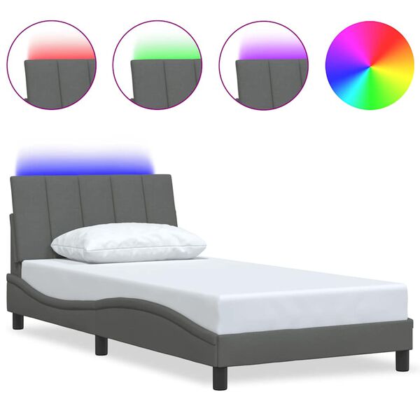 vidaXL Okvir kreveta bez madraca Hanko tamnosivi 100x200 cm od tkanine