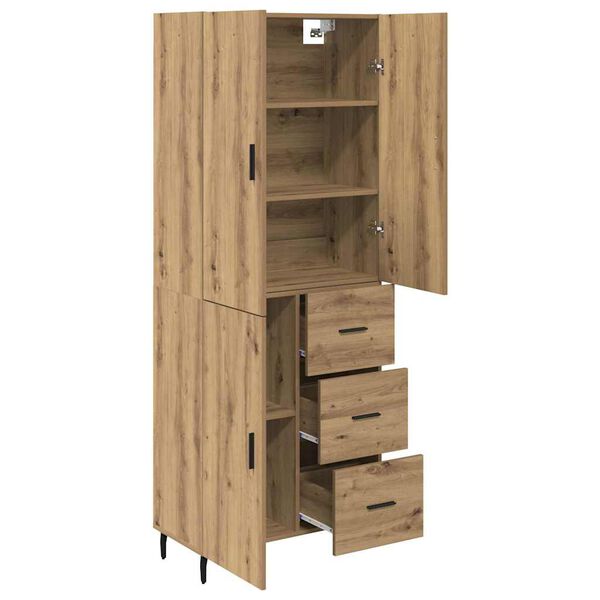 vidaXL Highboard s ladicama 2 pcs Umjetnički hrast Konstruirano drvo