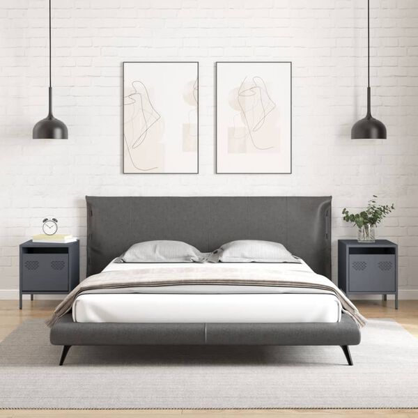 vidaXL Noćni ormarići 2 kom antracit 35x39x43,5 cm čelični