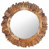 vidaXL Zidno ogledalo od tikovine 60 cm okruglo