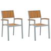 vidaXL Stolica koja se može slagati 2 pcs Smeđa 56 x 57 x 87 cm