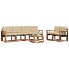 vidaXL Set vanjskih sofa s jastukom 7 pcs Prirodna i bež