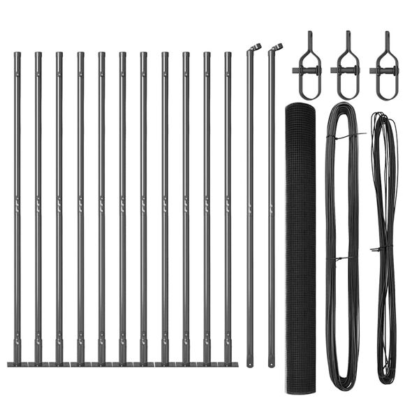 vidaXL Stup za ogradu Siva 25 x 1,4 m (12 x 12 mm mreža) Čelik i PVC