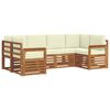 vidaXL Set vanjskih sofa 6 kom. Prirodna i krem