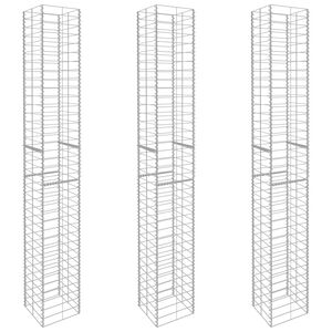 vidaXL Gabionske ko&scaron;are 3 kom od pocinčanog čelika 25 x 25 x 197 cm