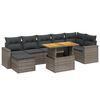 vidaXL 8-dijelni set vrtnih sofa od poliratana s jastucima sivi