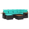 vidaXL 7-dijelni set vrtnih sofa od poliratana s jastucima crni