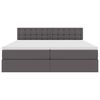 vidaXL Krevet s od storage s madracem Siva 200 x 200 cm Lažna koža