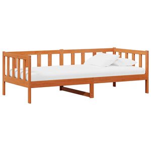 vidaXL Dnevni krevet s madracem Vosak smeđa i bijela 90 x 200 cm