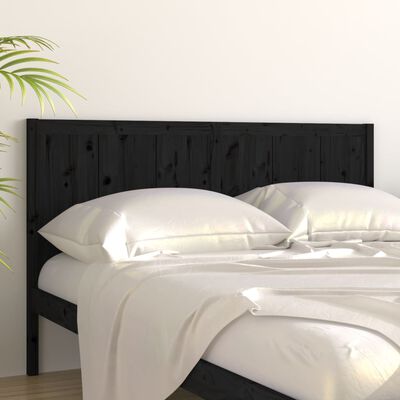 vidaXL Uzglavlje za krevet crno 205,5 x 4 x 100 cm od masivne borovine
