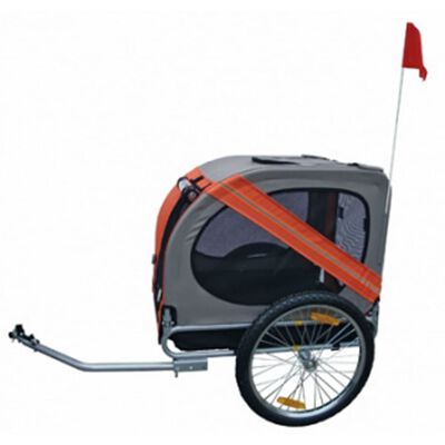 vidaXL Prikolica za bicikl za psa narančasta