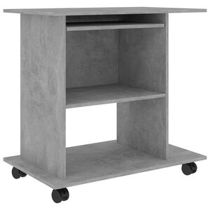 vidaXL Stol za računalo siva boja betona 80x50x75 cm konstruirano drvo