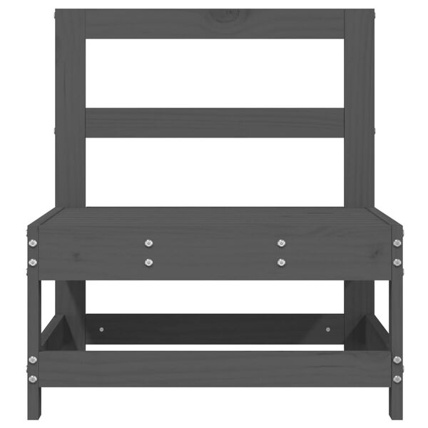 vidaXL Srednja vrtna sofa siva od masivne borovine