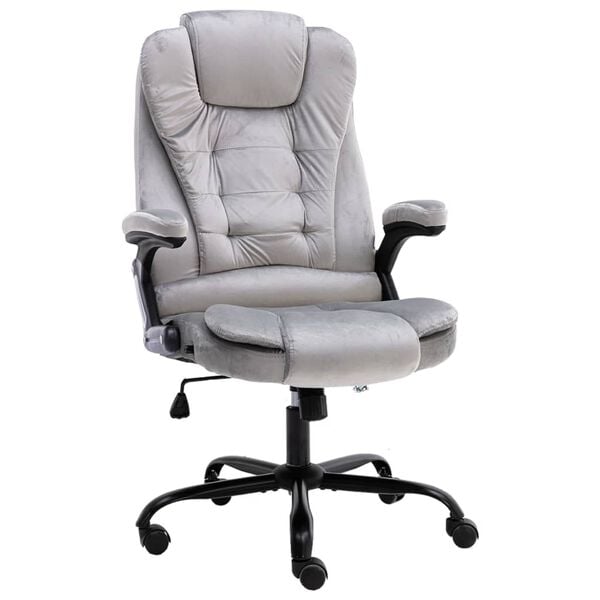 vidaXL Uredska stolica svjetlosiva bar&scaron;unasta