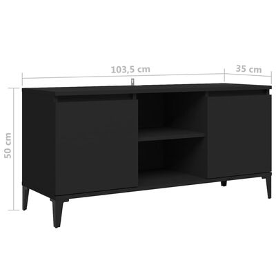 vidaXL TV ormarić s metalnim nogama crni 103,5 x 35 x 50 cm