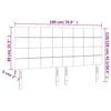 vidaXL LED uzglavlje tamnosmeđe 180x5x118/128 cm od tkanine