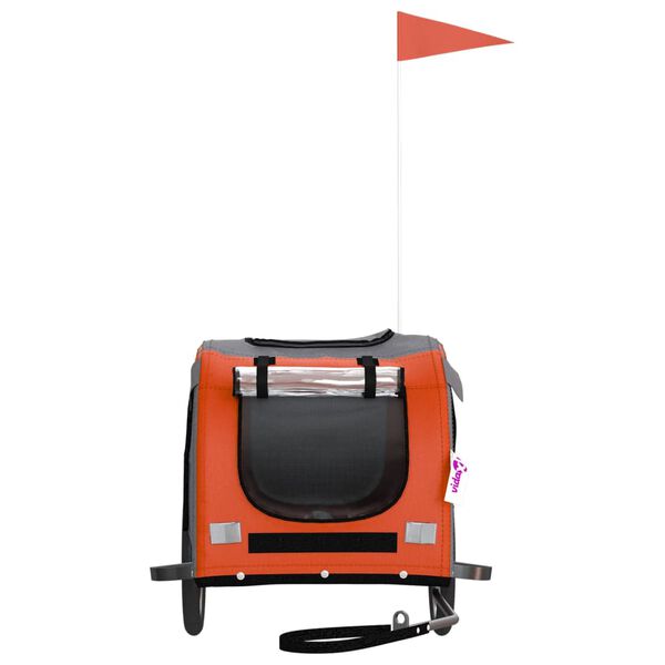 vidaXL Prikolica za bicikl za ljubimce narančasto-crna tkanina/željezo