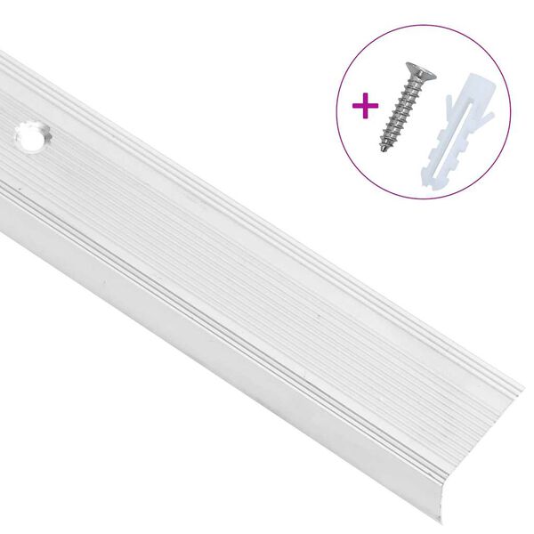 vidaXL Rubnjaci za stepenice L-oblik 15 kom aluminijski 100 cm srebrni