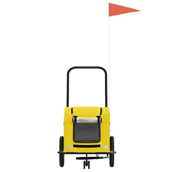 vidaXL Prikolica za bicikl za ljubimce žuta od tkanine i željeza