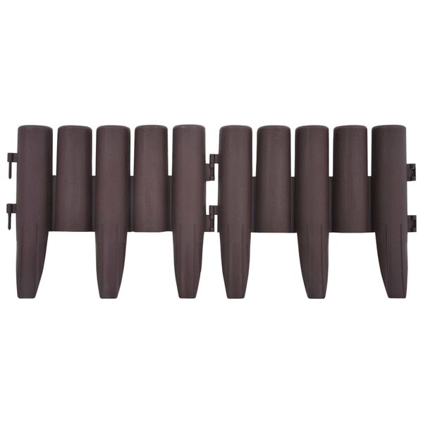 vidaXL Rubnjaci za travnjak 36 kom smeđi 10 m PP